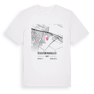 İstasyon Mahallesi karta t-shirt – ekologisk bomull t-shirt från Pinshirt