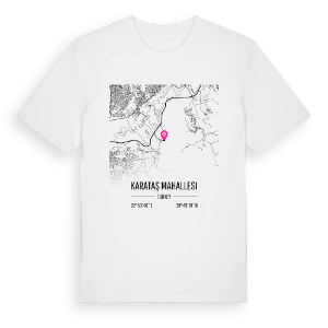 Karataş Mahallesi karta t-shirt – ekologisk bomull t-shirt från Pinshirt
