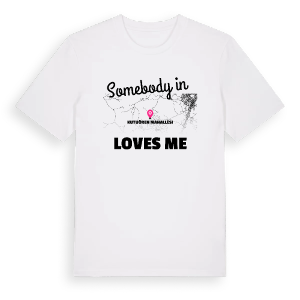 Någon i Kutuören Mahallesi älskar mig t-shirt – ekologisk bomull t-shirt från Pinshirt
