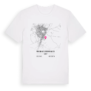 Muhsin Yazıcıoğlu Mahallesi karta t-shirt – ekologisk bomull t-shirt från Pinshirt