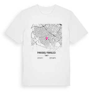 Pınarbaşı Mahallesi karta t-shirt – ekologisk bomull t-shirt från Pinshirt