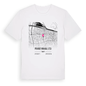 Piyade Mahallesi karta t-shirt – ekologisk bomull t-shirt från Pinshirt