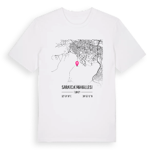 Saraycık Mahallesi karta t-shirt – ekologisk bomull t-shirt från Pinshirt