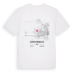 Şehitlik Mahallesi karta t-shirt – ekologisk bomull t-shirt från Pinshirt