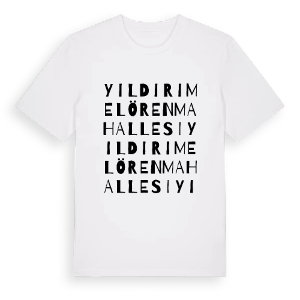 Yıldırım Elören Mahallesi ordlek t-shirt – ekologisk bomull t-shirt från Pinshirt