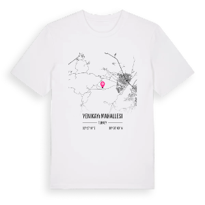Yenikayı Mahallesi karta t-shirt – ekologisk bomull t-shirt från Pinshirt