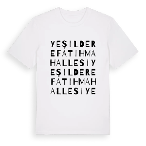 Yeşildere Fatih Mahallesi ordlek t-shirt – ekologisk bomull t-shirt från Pinshirt