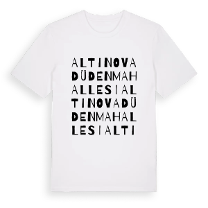 Altınova Düden Mahallesi ordlek t-shirt – ekologisk bomull t-shirt från Pinshirt