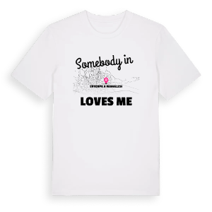 Någon i Evrenpaşa Mahallesi älskar mig t-shirt – ekologisk bomull t-shirt från Pinshirt