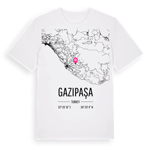 Gazipaşa karta t-shirt – ekologisk bomull t-shirt från Pinshirt