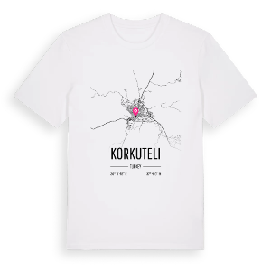 Korkuteli karta t-shirt – ekologisk bomull t-shirt från Pinshirt