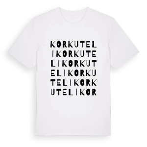 Korkuteli ordlek t-shirt – ekologisk bomull t-shirt från Pinshirt
