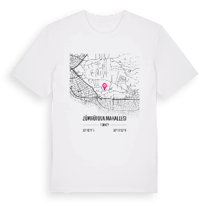 Zümrütova Mahallesi karta t-shirt – ekologisk bomull t-shirt från Pinshirt