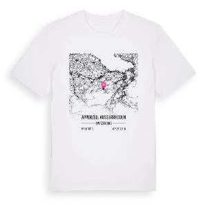 Appenzell Ausserrhoden karta t-shirt – ekologisk bomull t-shirt från Pinshirt