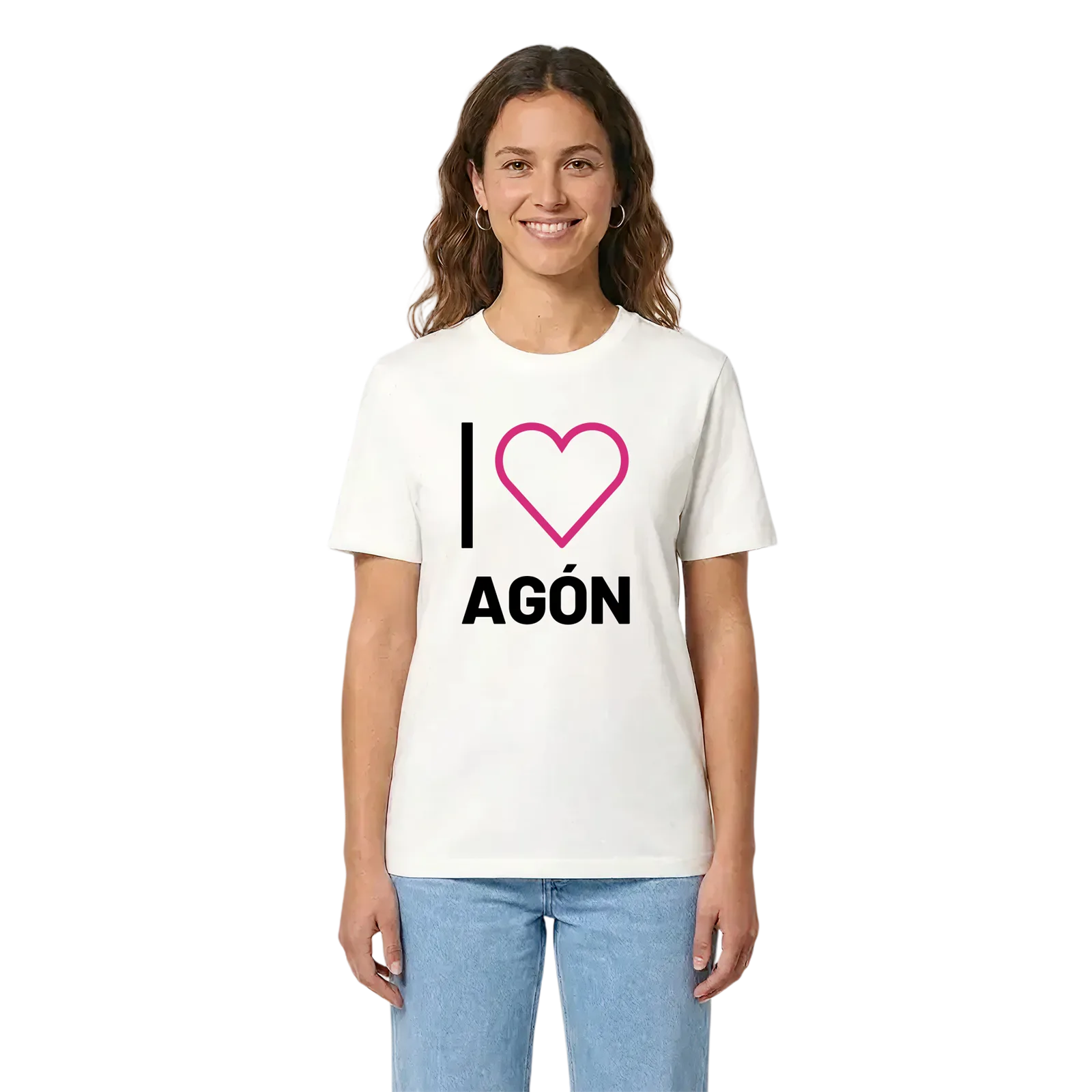 Jag älskar Agón t-shirt stort tryck – White, i miljö