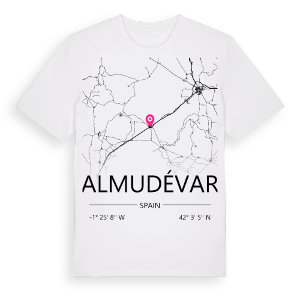 Almudévar karta t-shirt – ekologisk bomull t-shirt från Pinshirt