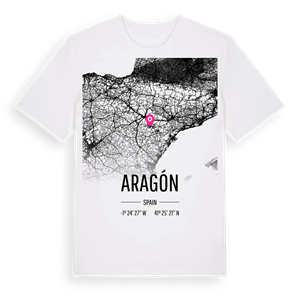 Aragón karta t-shirt – ekologisk bomull t-shirt från Pinshirt