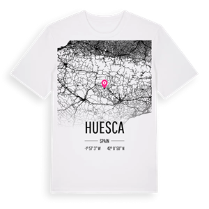 Huesca karta t-shirt – ekologisk bomull t-shirt från Pinshirt