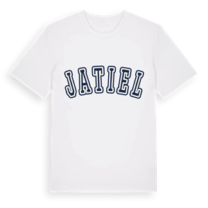 Jatiel college t-shirt – ekologisk bomull t-shirt från Pinshirt