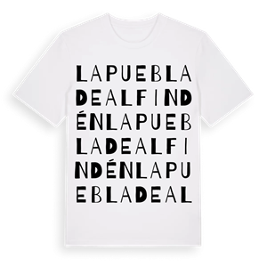 La Puebla de Alfindén ordlek t-shirt – ekologisk bomull t-shirt från Pinshirt