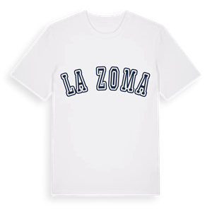La Zoma college t-shirt – ekologisk bomull t-shirt från Pinshirt