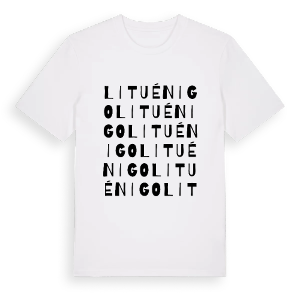 Lituénigo ordlek t-shirt – ekologisk bomull t-shirt från Pinshirt