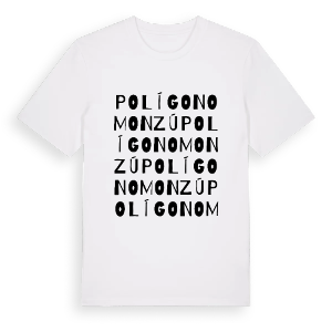 Polígono Monzú ordlek t-shirt – ekologisk bomull t-shirt från Pinshirt