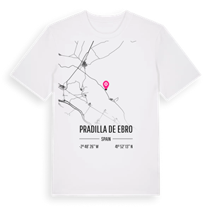 Pradilla de Ebro karta t-shirt – ekologisk bomull t-shirt från Pinshirt