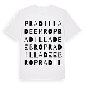 Pradilla de Ebro ordlek t-shirt – ekologisk bomull t-shirt från Pinshirt