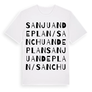 San Juan de Plan/San Chuan de Plan ordlek t-shirt – ekologisk bomull t-shirt från Pinshirt