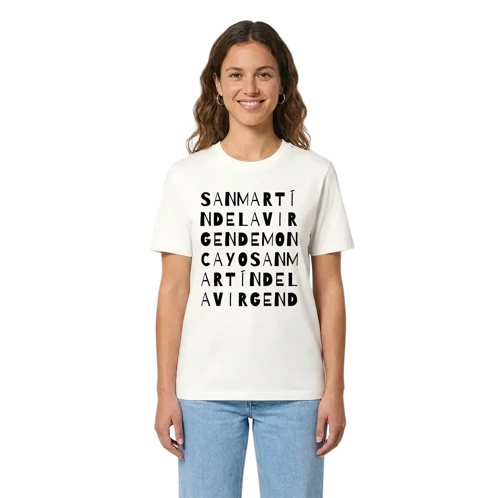 San Martín de la Virgen de Moncayo ordlek t-shirt – White, i miljö