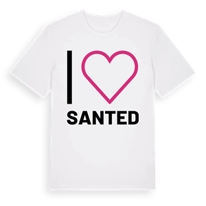Jag älskar Santed t-shirt stort tryck – ekologisk bomull t-shirt från Pinshirt