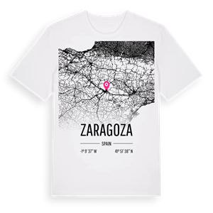 Zaragoza karta t-shirt – ekologisk bomull t-shirt från Pinshirt