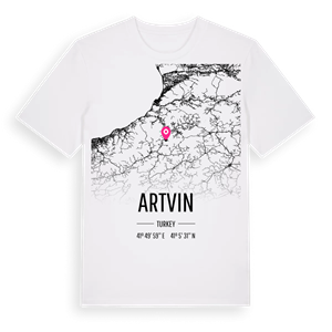 Artvin karta t-shirt – ekologisk bomull t-shirt från Pinshirt
