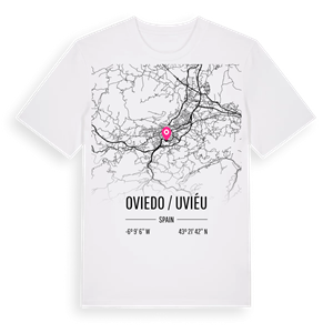 Oviedo / Uviéu karta t-shirt – ekologisk bomull t-shirt från Pinshirt