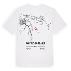Arâches-la-Frasse karta t-shirt – ekologisk bomull t-shirt från Pinshirt