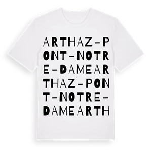 Arthaz-Pont-Notre-Dame ordlek t-shirt – ekologisk bomull t-shirt från Pinshirt
