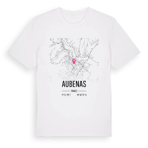 Aubenas karta t-shirt – ekologisk bomull t-shirt från Pinshirt