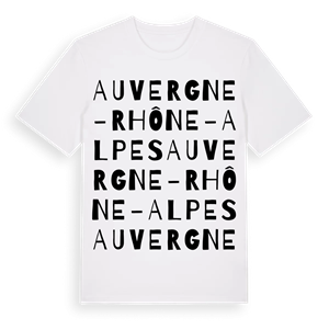 Auvergne-Rhône-Alpes ordlek t-shirt – ekologisk bomull t-shirt från Pinshirt