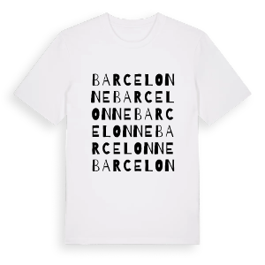Barcelonne ordlek t-shirt – ekologisk bomull t-shirt från Pinshirt