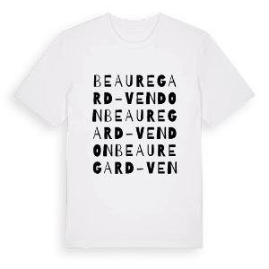 Beauregard-Vendon ordlek t-shirt – ekologisk bomull t-shirt från Pinshirt