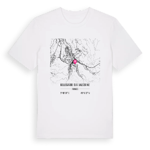 Bellegarde-sur-Valserine karta t-shirt – ekologisk bomull t-shirt från PinShirt