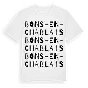 Bons-en-Chablais ordlek t-shirt – ekologisk bomull t-shirt från Pinshirt