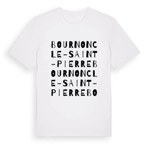 Bournoncle-Saint-Pierre ordlek t-shirt – ekologisk bomull t-shirt från Pinshirt