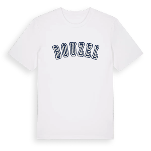 Bouzel college t-shirt – ekologisk bomull t-shirt från Pinshirt