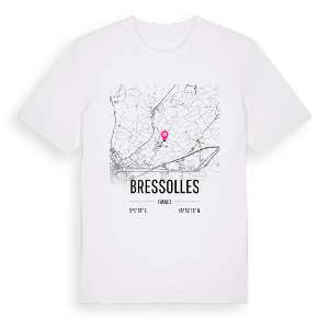 Bressolles karta t-shirt – ekologisk bomull t-shirt från Pinshirt