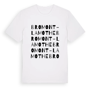 Bromont-Lamothe ordlek t-shirt – ekologisk bomull t-shirt från Pinshirt