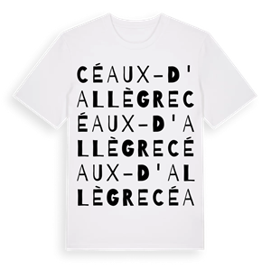 Céaux-d'Allègre ordlek t-shirt – ekologisk bomull t-shirt från Pinshirt