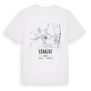 Cébazat karta t-shirt – ekologisk bomull t-shirt från Pinshirt