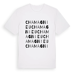 Chamagnieu ordlek t-shirt – ekologisk bomull t-shirt från Pinshirt